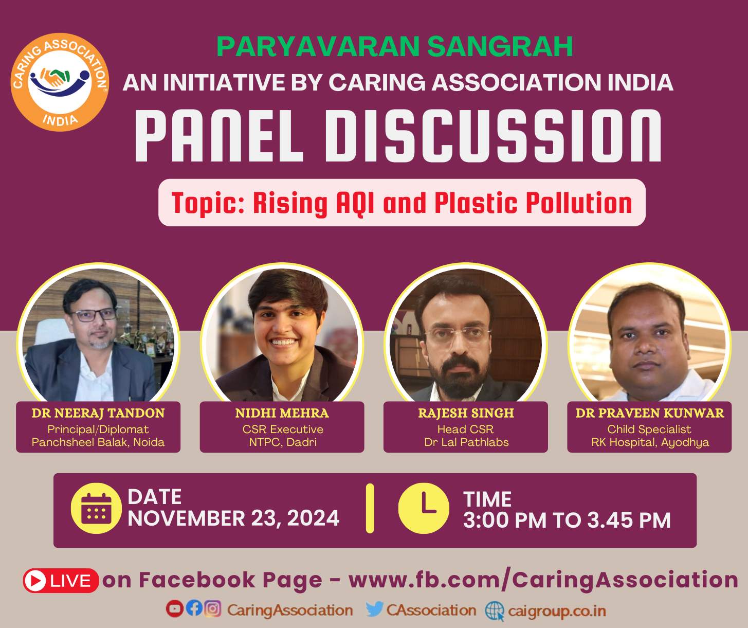 Panel Discussion On "Rising AQI & Plastic Pollution"